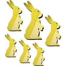 Tavşan 2 Şekilli Yapışkanlı Pleksi Kesim - Altın