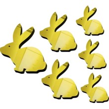 Tavşan Şekilli Yapışkanlı Pleksi Kesim - Altın