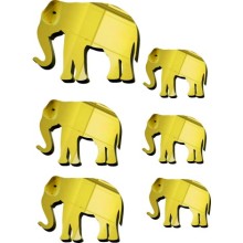 Fil Şekilli Yapışkanlı Pleksi Kesim - Altın