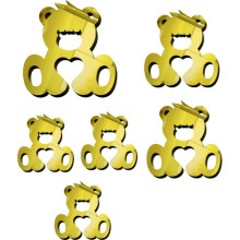 Ayıcık Şekilli Yapışkanlı Pleksi Kesim - Altın