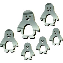 Penguen Şekilli Yapışkanlı Pleksi Kesim - Gümüş