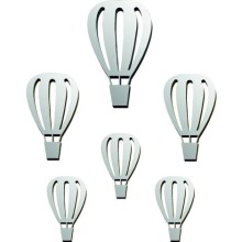 Uçan Balon Şekilli Yapışkanlı Pleksi Kesim - Gümüş