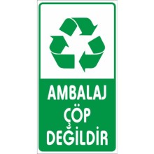 Geri Dönüşümlere Çöp Atmayınız Uyarı Tabelası - Sticker