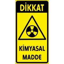Dikkat Kimyasal Madde Uyarı Tabelası - Sticker