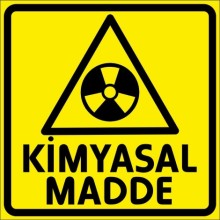 Dikkat Kimyasal Madde Uyarı Tabelası - Metal