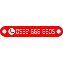 Kişiye Özel Araba Camı Telefon Numarası - Kırmızı
