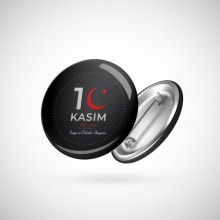 10 Kasım Buton Rozet - Çap 58 mm