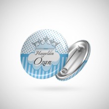 Kişiye Özel Erkek Çocuk Hoş Geldin Doğum Rozeti