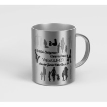 Kişiye Özel Anneler Günün Kutlu Olsun 2 Metalik Gümüş Kupa Bardak - Gümüş