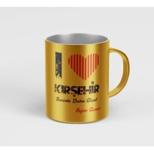 Kişiye Özel Kırşehir Seninle Daha Güzel Tema Gümüş Kupa - Altın