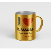 Kişiye Özel K.Maraş Seninle Daha Güzel Tema Gümüş Kupa - Altın