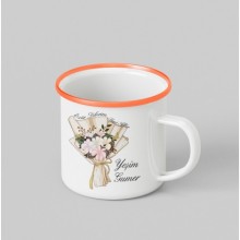 Kişiye Özel Özür Dilerim Beni Affet Tasarımlı Siyah Teacup - Turuncu