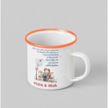 Kişiye Özel  Mesajı Tasarımlı Siyah Renk Teacup - Turuncu