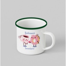 Kişiye Özel Birbirimizi Tamamlıyoruz Tasarımlı Siyah Teacup - Yeşil