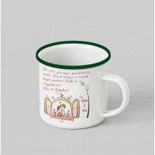 Kişiye Özel 14 Şubat Mesajı  Tasarım Siyah Renk Teacup - Yeşil