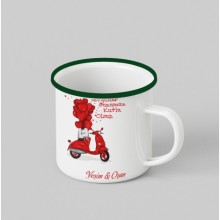 Kişiye Özel  Tasarımlı Siyah Renk Teacup - Yeşil