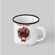 Kişiye Özel Tektaş Tasarım Siyah Renk Teacup - Siyah