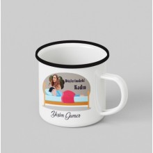 Kişiye Özel  Düşlerimdeki Kadın Tasarım Siyah Teacup - Siyah