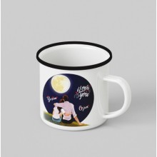 Kişiye Özel I Love You Tema Siyah Teacup - Siyah