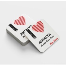 Kişiye Özel Antalya Seninle Daha Güzel Tema Cam Bardak Altlığı