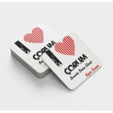 Kişiye Özel Çorum Seninle Daha Güzel Tema Cam Bardak Altlığı