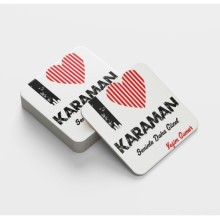 Kişiye Özel Karaman Seninle Daha Güzel Tema Cam Bardak Altlığı