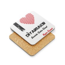 Kişiye Özel Diyarbakır Seninle Daha Güzel Tema Metal Mantar Bardak Altlığı