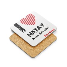 Kişiye Özel Hatay Seninle Daha Güzel Tema Metal Mantar Bardak Altlığı