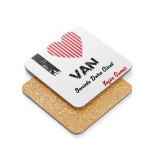 Kişiye Özel Van Seninle Daha Güzel Tema Metal Mantar Bardak Altlığı