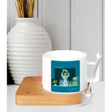 Kişiye Özel Kimya Öğretmeni Tema Ahşap Altlıklı Seramik Fincan