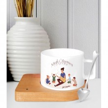 Kişiye Özel Müzik Öğretmeni5 Temalı Ahşap Altlıklı Seramik Fincan