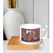 Kişiye Özel Tarih Öğretmeni 2 Temalı Ahşap Altlı Seramik Fincan