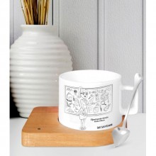 Kişiye Özel Öğretmenler Günü Temalı Ahşap Altlı Seramik Fincan