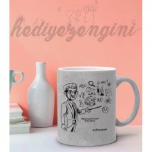 Kişiye Özel Sınıf Öğretmeni Tasarımlı Gümüş Simli Kupa