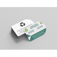 Geri Dönüşüm Çift Taraf Tasarım Kartvizit - Özel Makas Kesimi