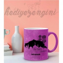 Kişiye Özel Din Kültürü Öğretmeni Tasarımlı Pembe Simli Kupa