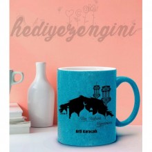 Kişiye Özel Din Kültürü Öğretmeni Tasarımlı Mavi Simli Kupa