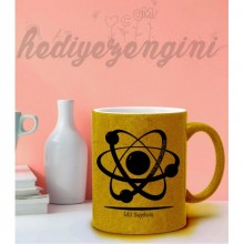 Kişiye Özel Fen Bilgisi Öğretmeni 3 Tasarımlı Sarı Simli Kupa