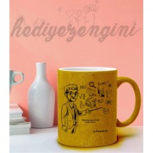 Kişiye Özel Sınıf Öğretmeni Tasarımlı Sarı Simli Kupa