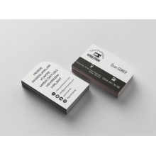 Perde Çift Taraf Tasarım Kartvizit - Yarım Daire Özel Kesim