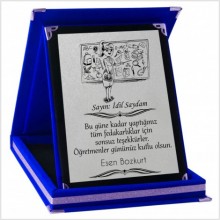 Kişiye Özel Bayan Öğretmen 3 Temalı Lacivert Plaket
