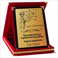 Kişiye Özel Erkek Öğretmen Temalı Kırmızı Plaket