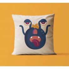 Ö Harfi Tasarımlı Monster Canavarlar Temalı Saten Kare Yastık