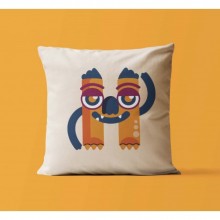 H Harfi Tasarımlı Monster Canavarlar Temalı Saten Kare Yastık
