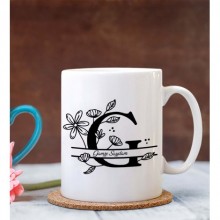 Kişiye Özel G Harfi Temalı Beyaz Kupa Bardak