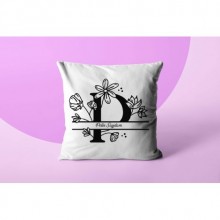 Kişiye Özel P Harfi Temalı Kare Saten Yastık