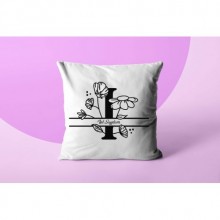 Kişiye Özel I Harfi Temalı Kare Saten Yastık