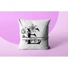 Kişiye Özel E Harfi Temalı Kare Saten Yastık