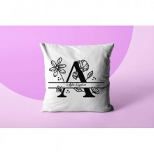 Kişiye Özel A Harfi Temalı Kare Saten Yastık