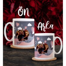 Kişiye Özel Sevgililer Günü Temalı Fotoğraf Tasarımlı Beyaz Kupa